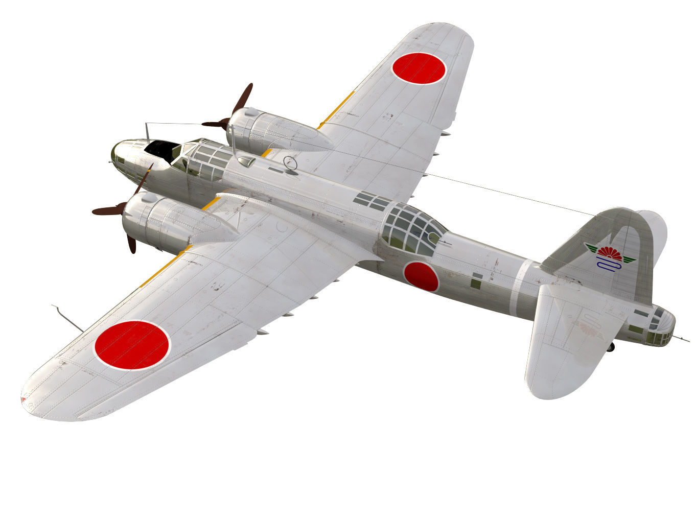 Ki49 Type 100 heavy bomber Donryu 3D model_1