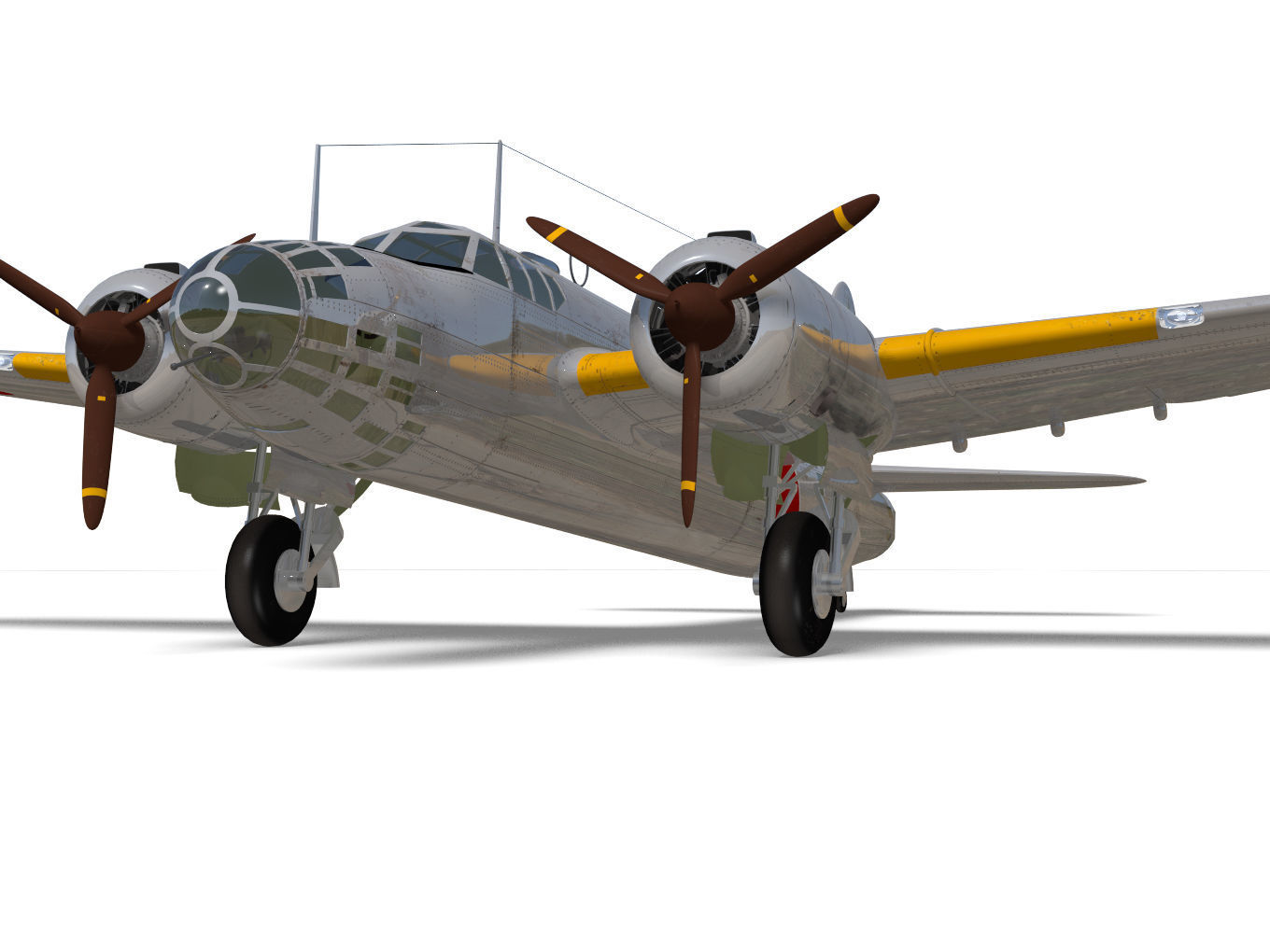 Ki49 Type 100 heavy bomber Donryu 3D model_6