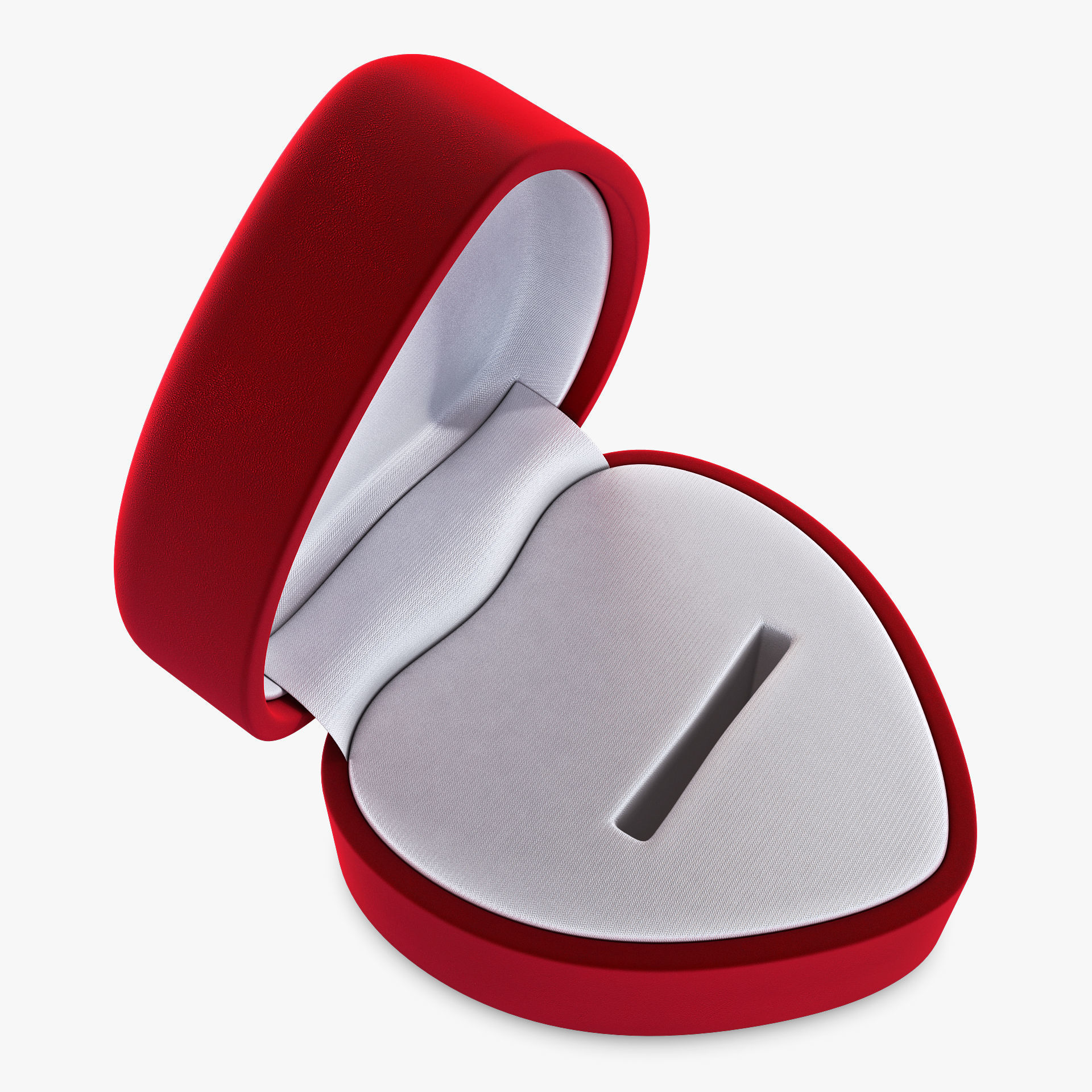 Heart Shape Ring Box Red v 1 3D model_4
