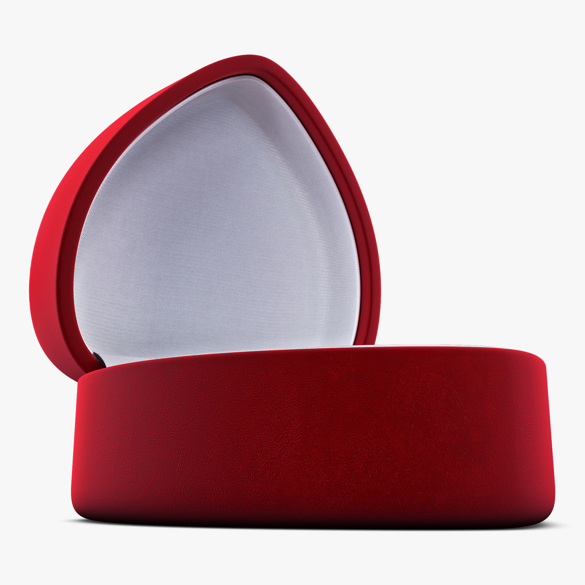 Heart Shape Ring Box Red v 1 3D model_3
