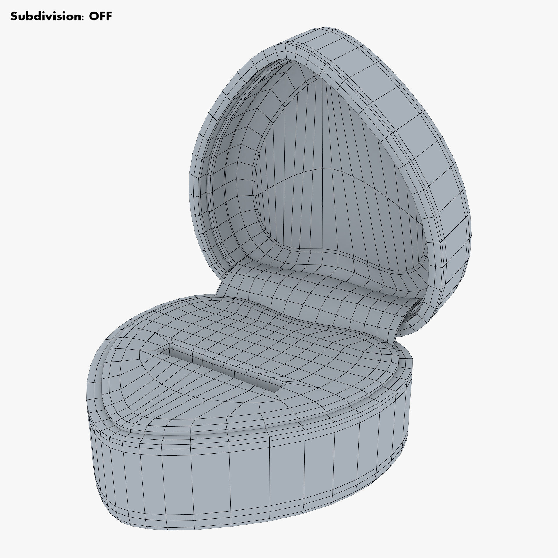 Heart Shape Ring Box Red v 1 3D model_10