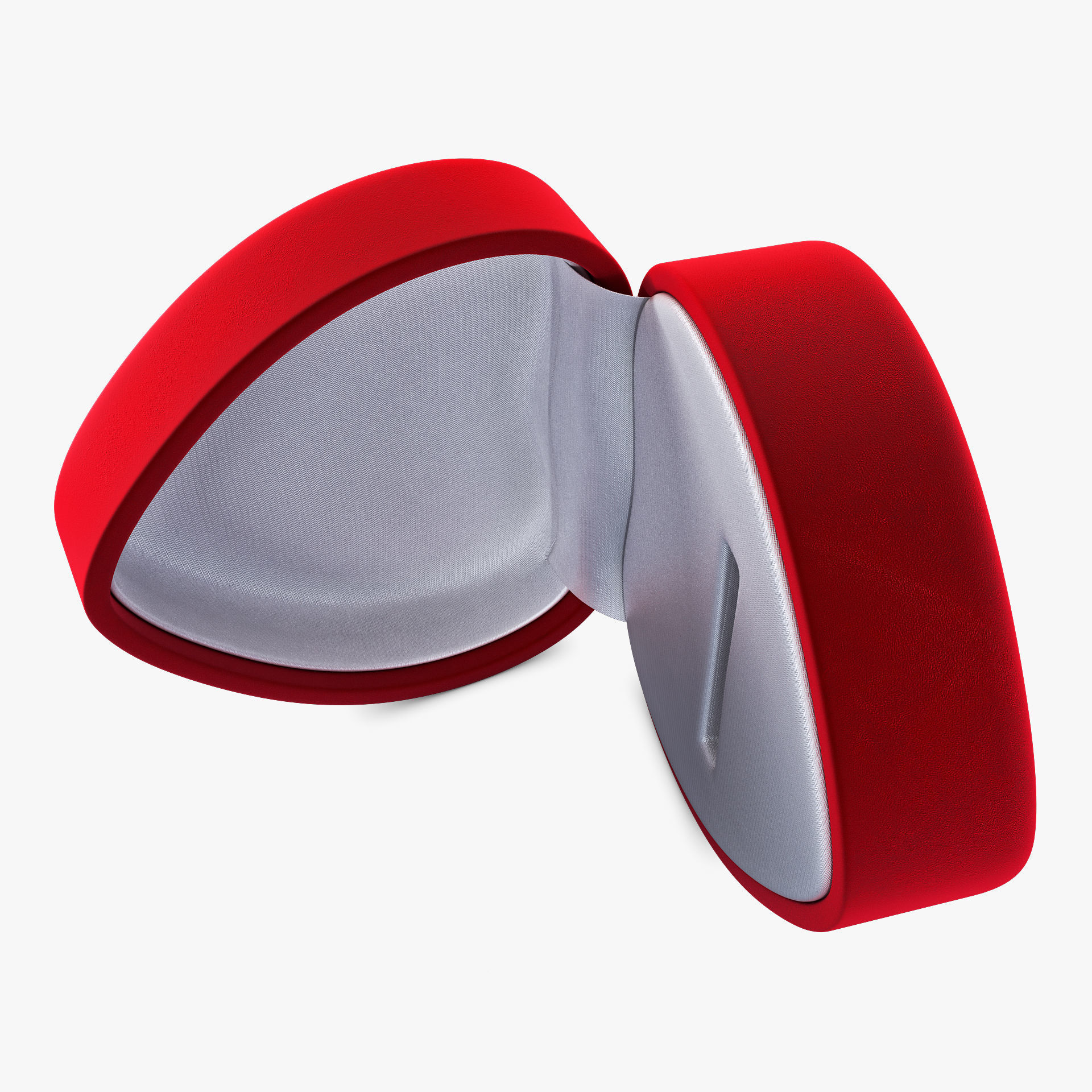 Heart Shape Ring Box Red v 1 3D model_7