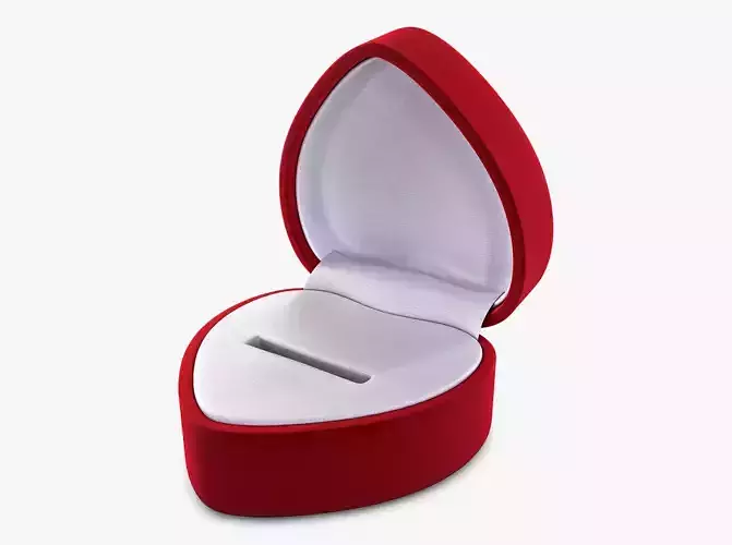 Heart Shape Ring Box Red v 1