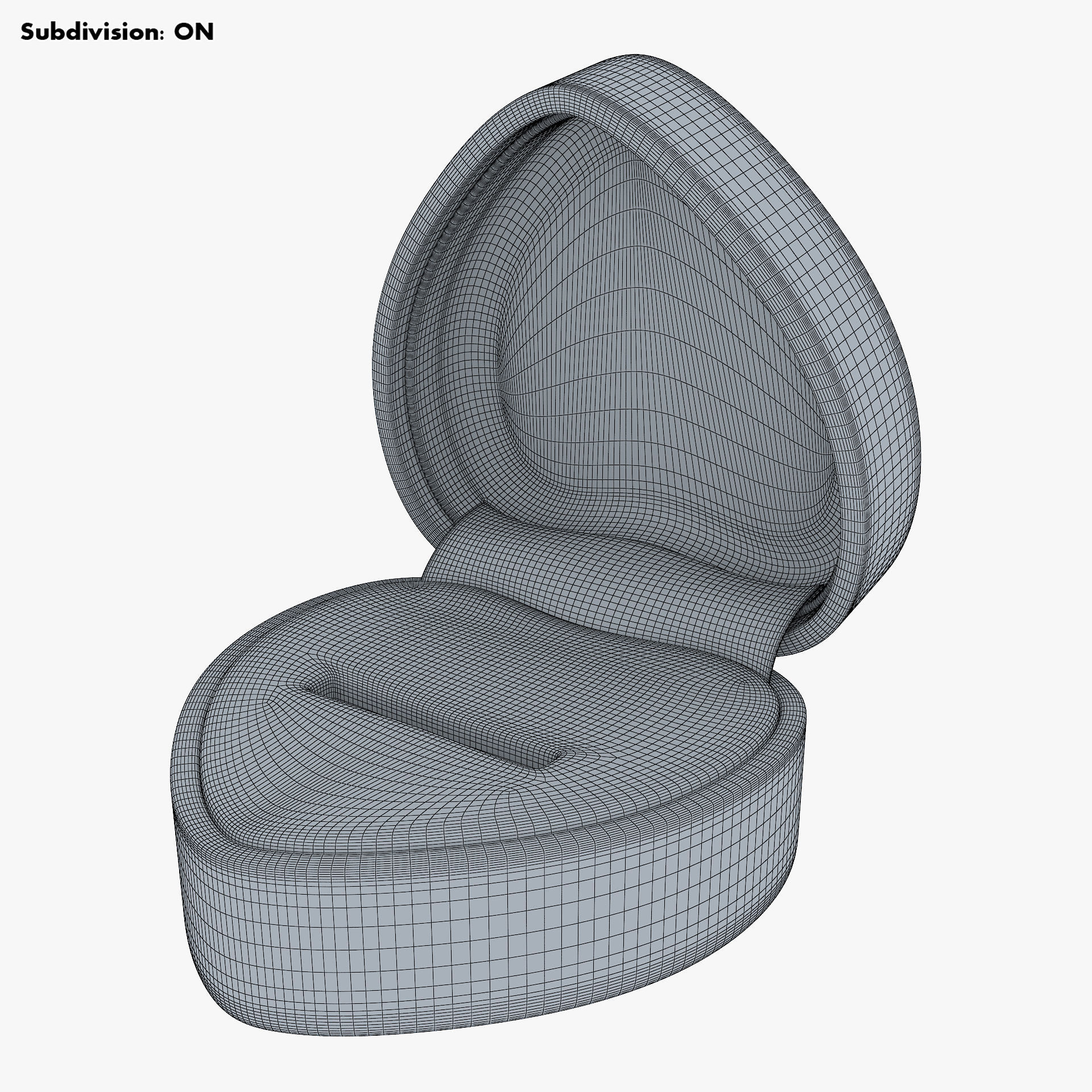 Heart Shape Ring Box Red v 1 3D model_9