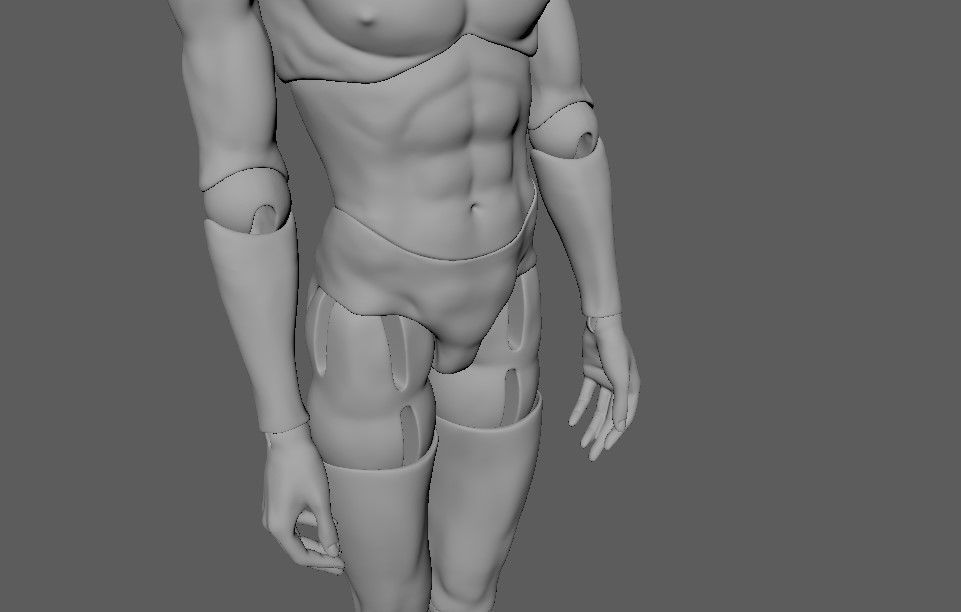 BJD doll boy Caiden ball joint doll 3D print model_28