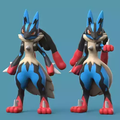Pokemon Mega Lucario Pack 3D print model