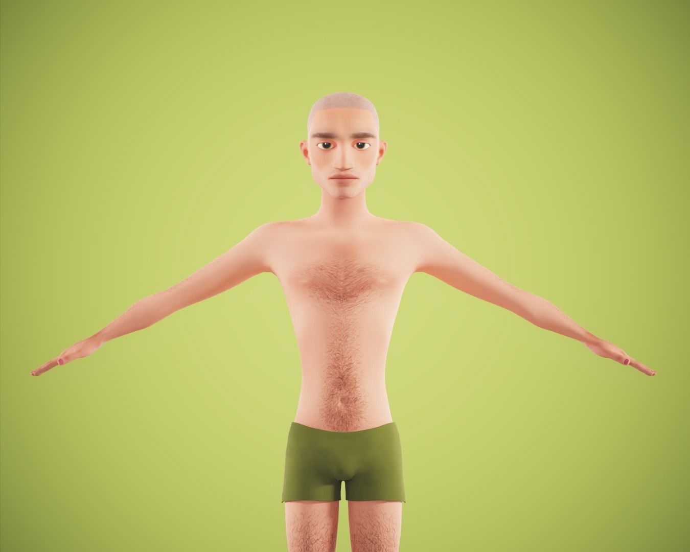 cartoon rigged  boy Low-poly 3D model_6