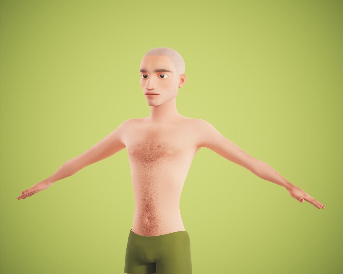 cartoon rigged  boy Low-poly 3D model_7