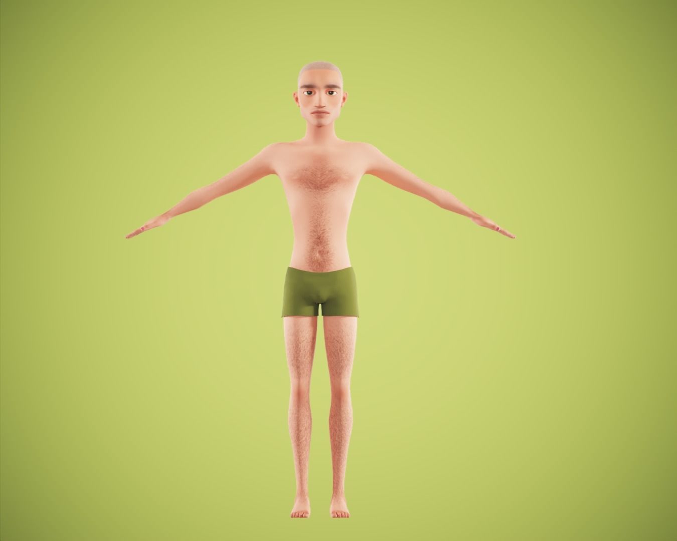 cartoon rigged  boy Low-poly 3D model_1
