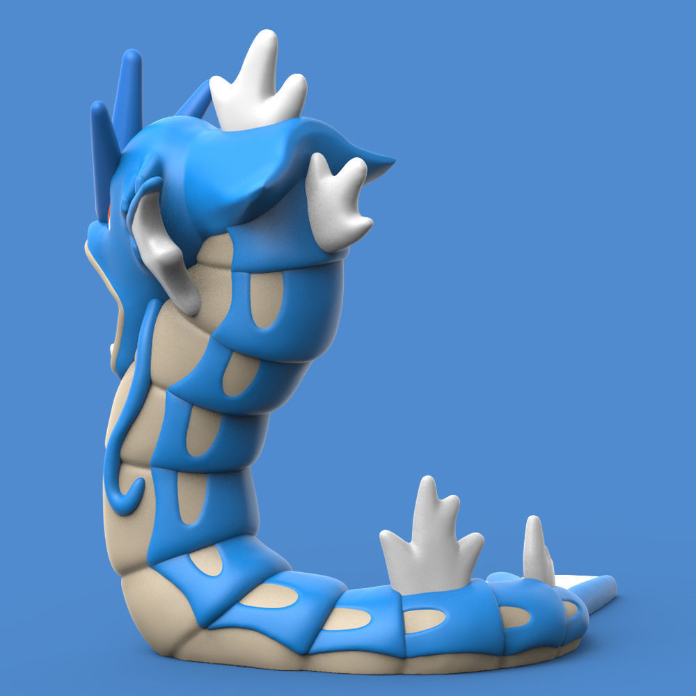 Pokemon Gyarados Without Supports 3D print model_1