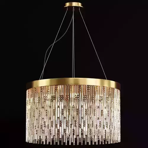 Chandelier gold and glass hanging