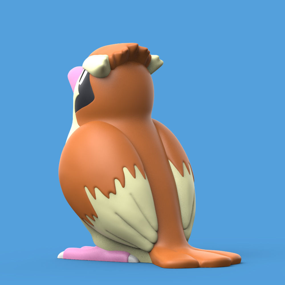 Pokemon Pidgey EASY PRINT NO SUPPORT 3D print model_2