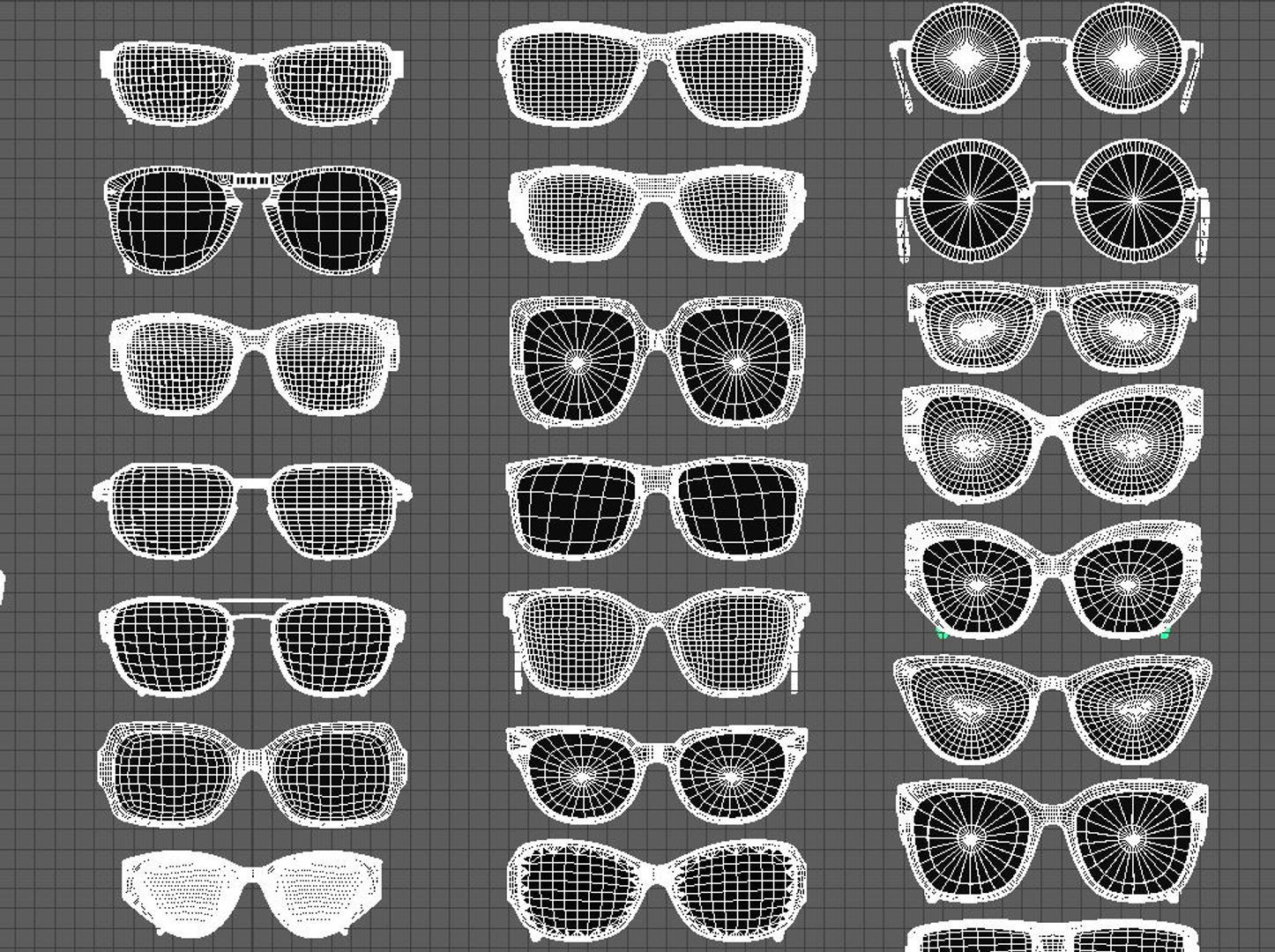 50 eye glasses pack 3D model_10