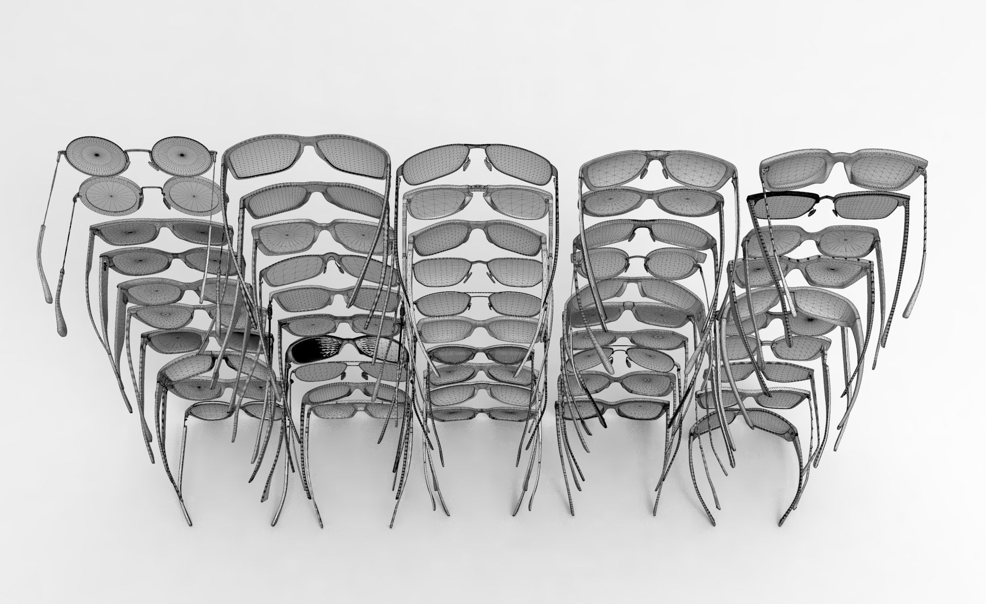 50 eye glasses pack 3D model_1