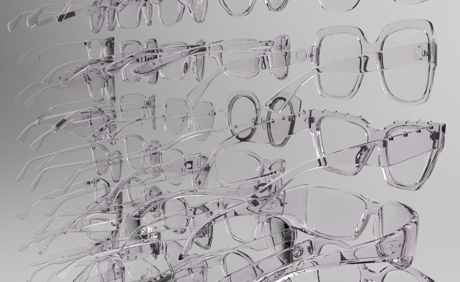 50 eye glasses pack 3D model_5