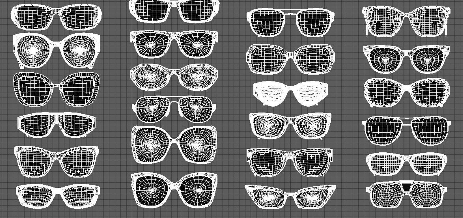 50 eye glasses pack 3D model_6