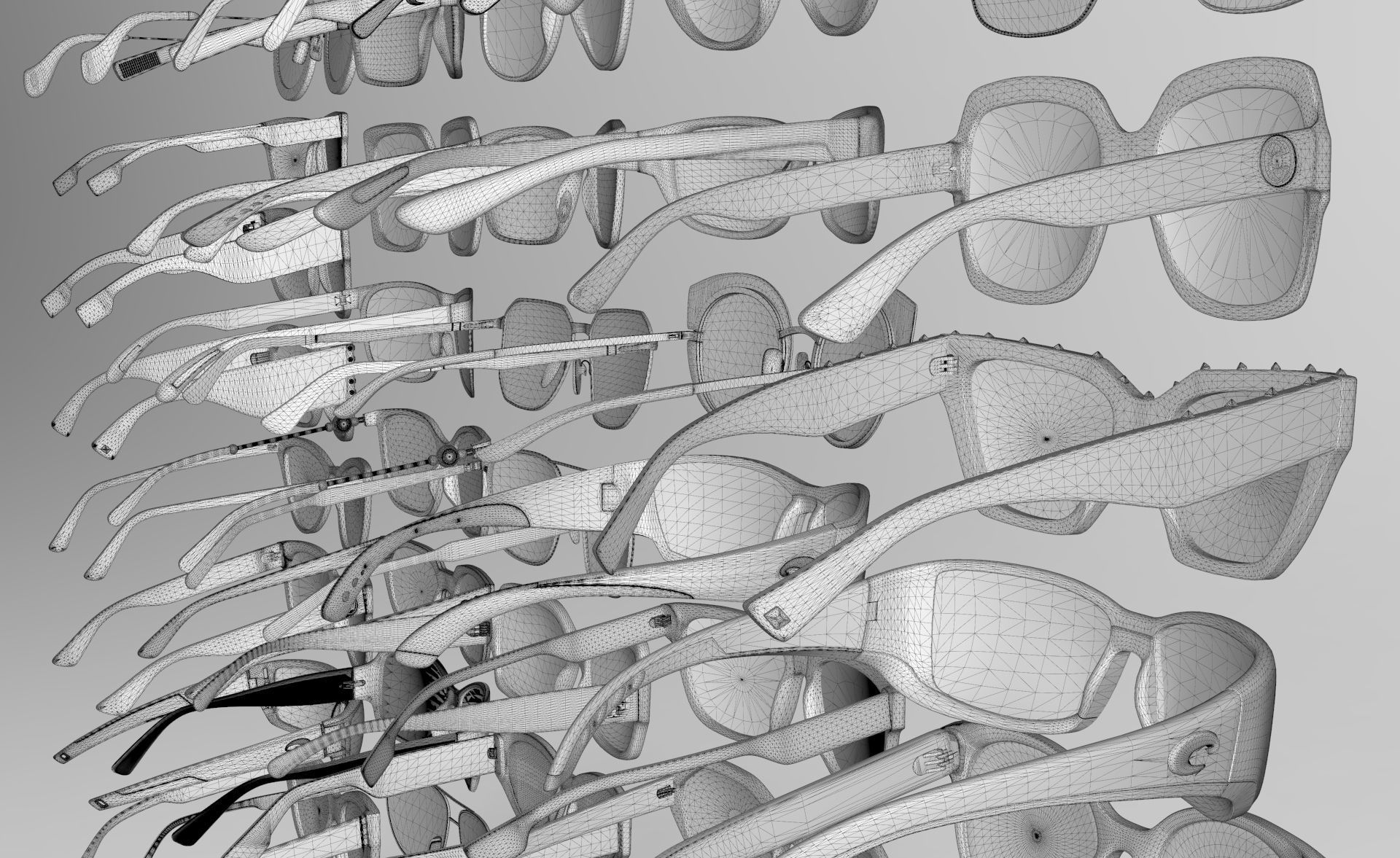 50 eye glasses pack 3D model_4