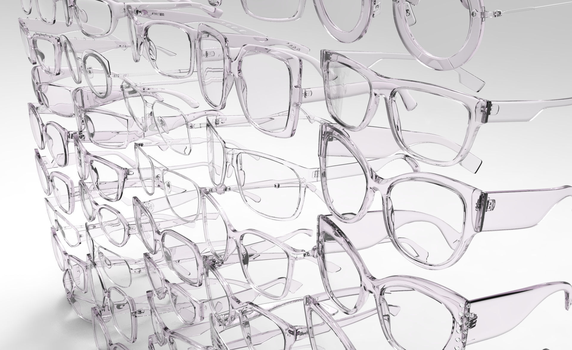 50 eye glasses pack 3D model_3