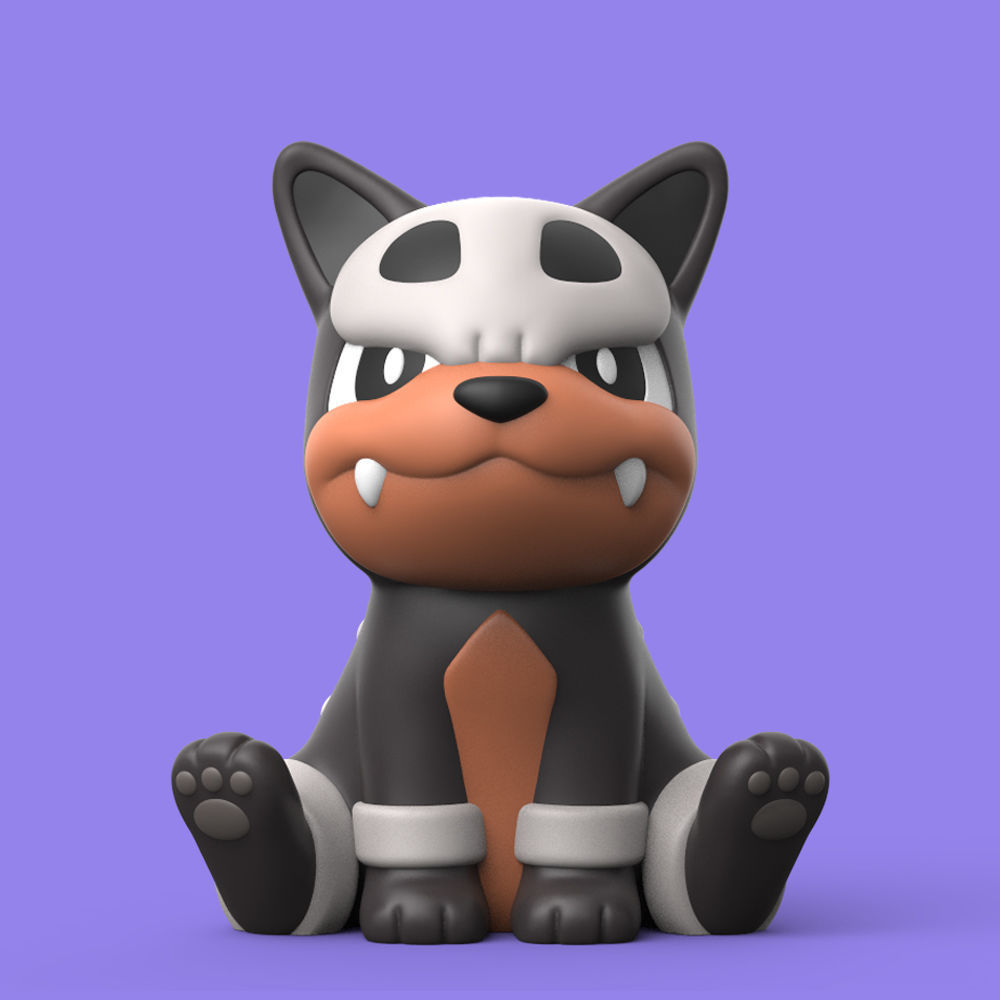 Pokemon Houndour Evolution EASY PRINT NO SUPPORT 3D print model_1