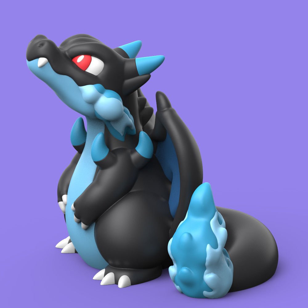 Pokemon Mega Charizard EASY PRINT NO SUPPORT 3D print model_1