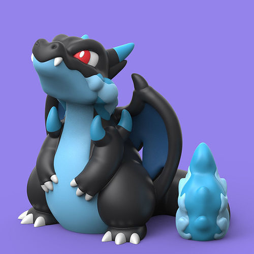 Pokemon Mega Charizard EASY PRINT NO SUPPORT 3D print model