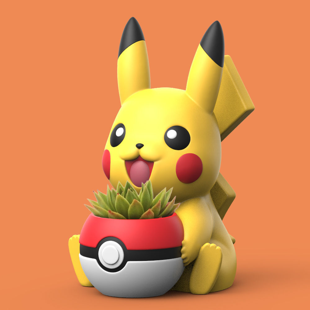 Pokemon Planters Set EASY PRINT NO SUPPORT 3D print model_4