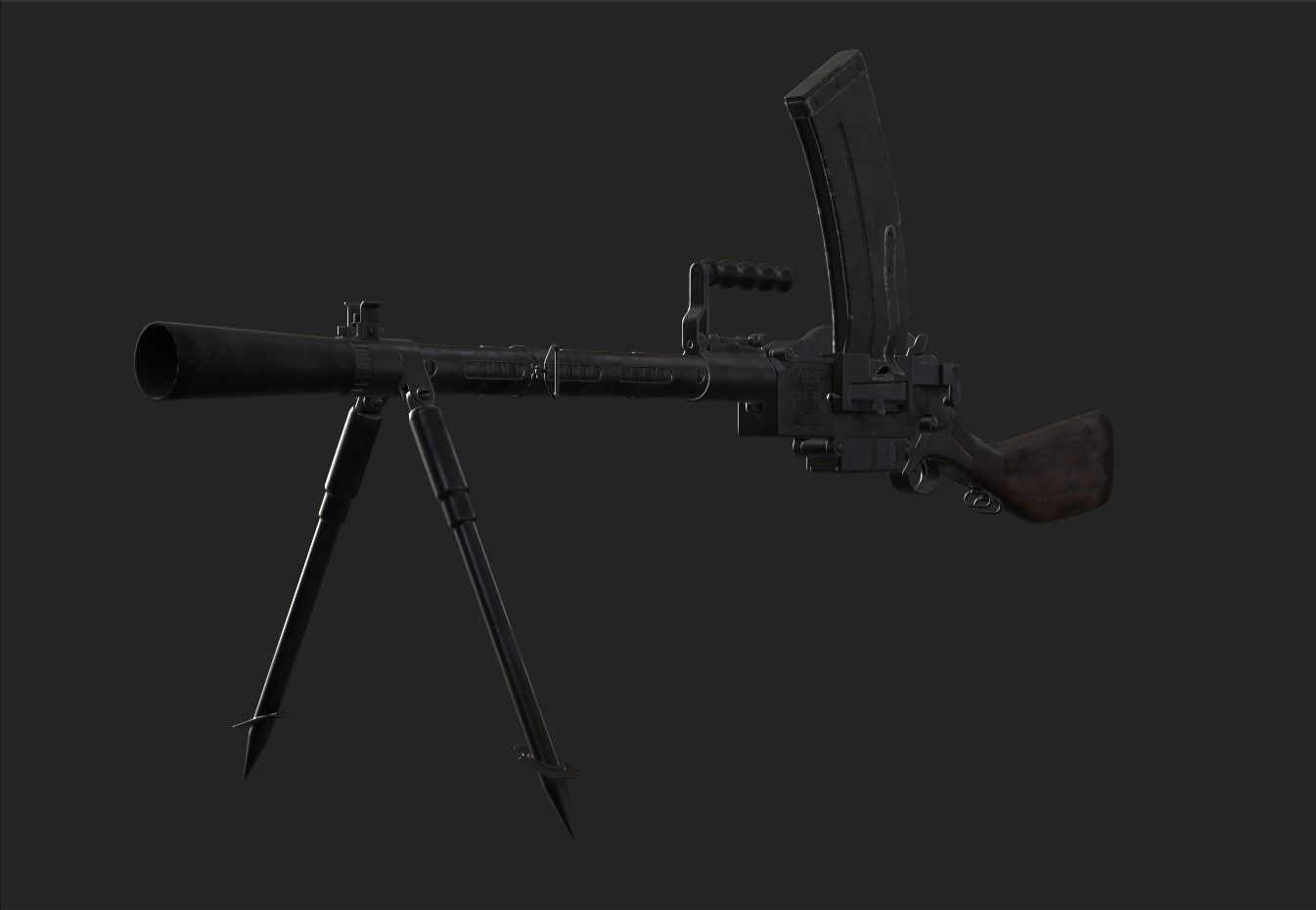 Madsen Machine Gun Low-poly 3D model_15
