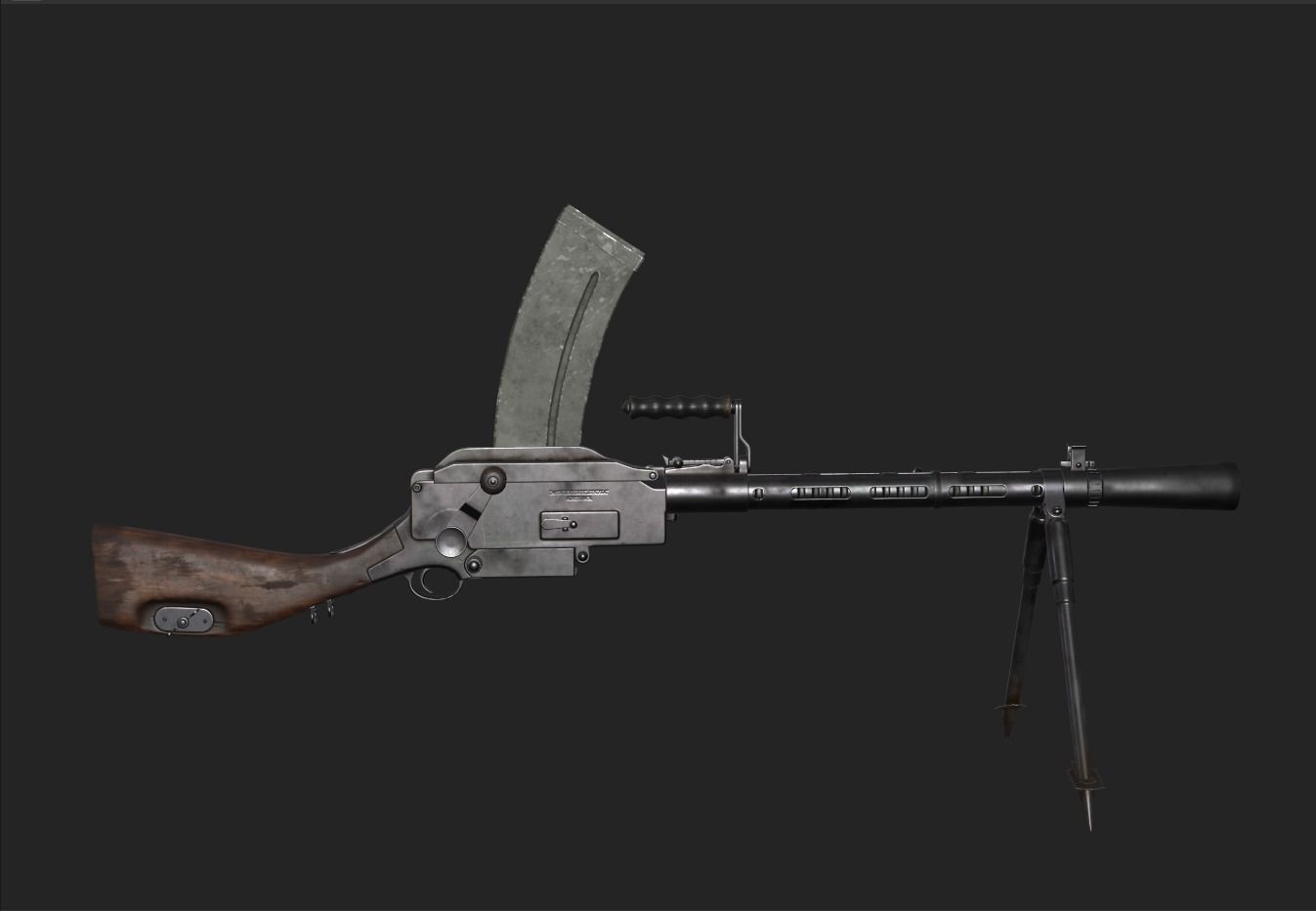 Madsen Machine Gun Low-poly 3D model_17