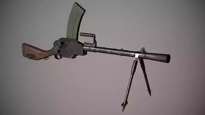 Madsen Machine Gun Low-poly 3D model
