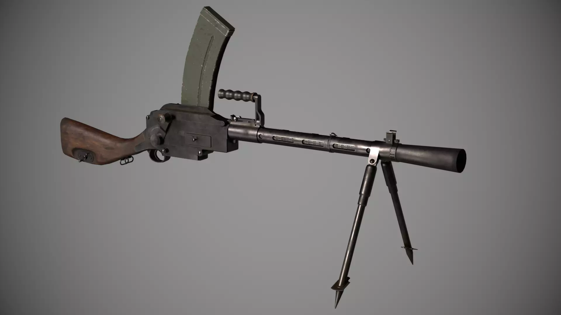Madsen Machine Gun Low-poly 3D model_0