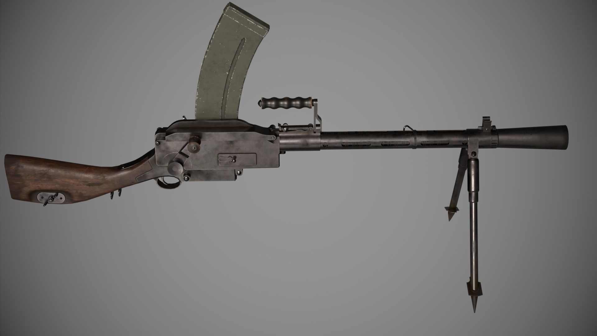Madsen Machine Gun Low-poly 3D model_5