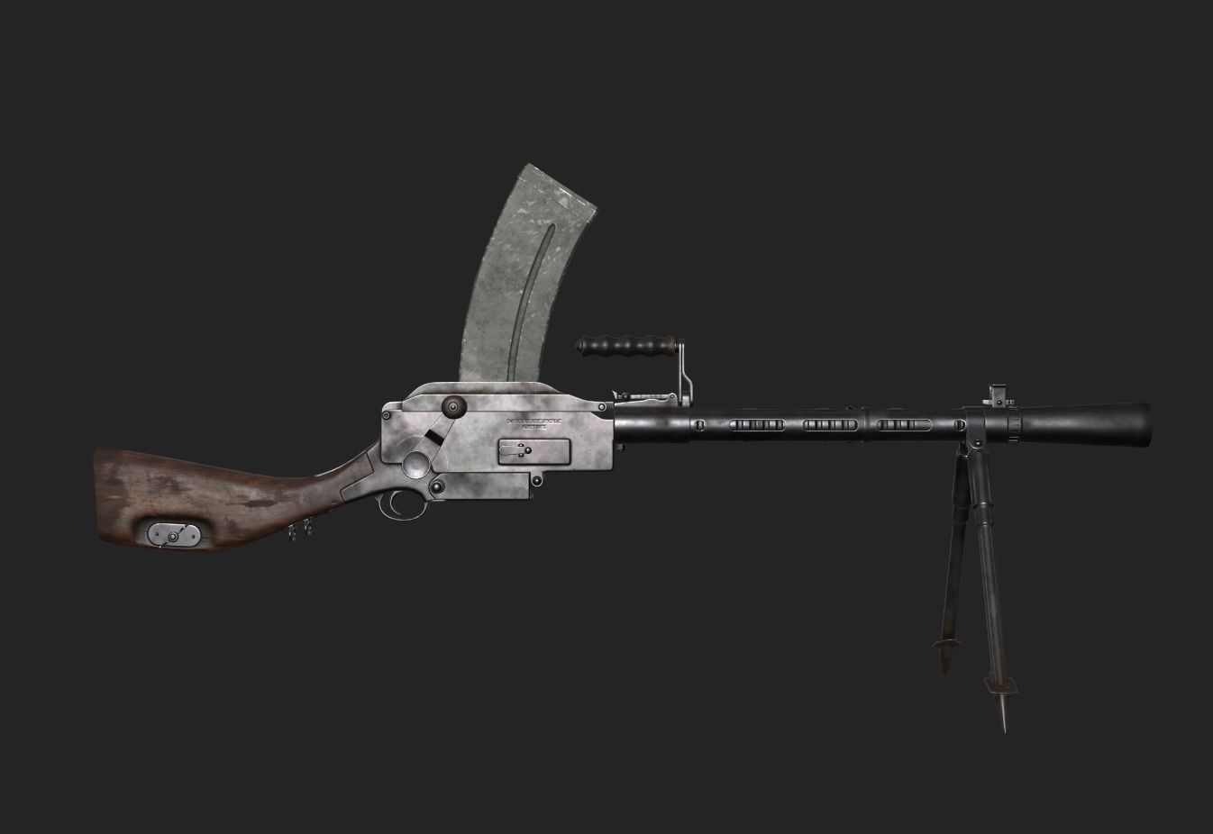 Madsen Machine Gun Low-poly 3D model_12