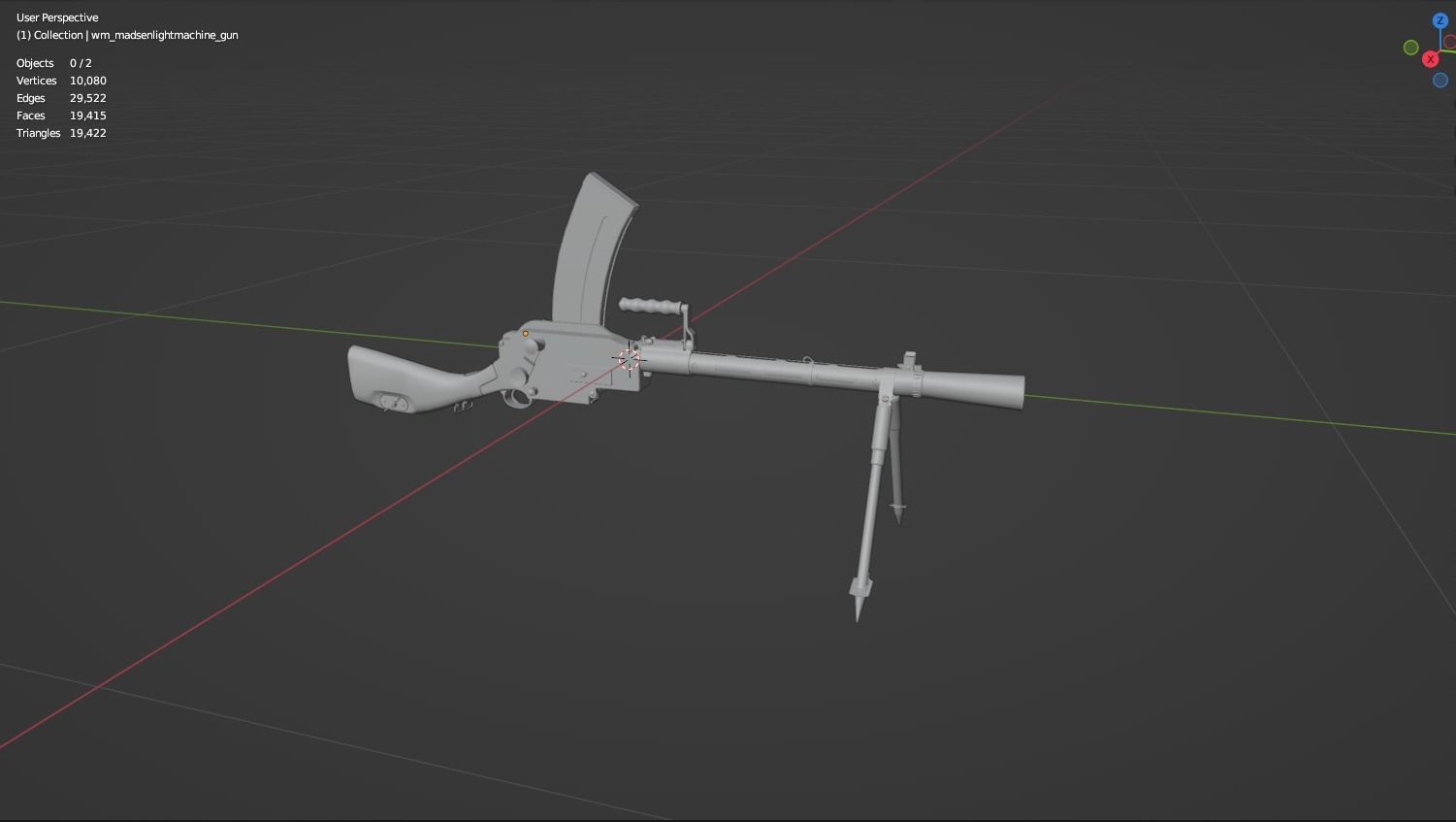 Madsen Machine Gun Low-poly 3D model_10