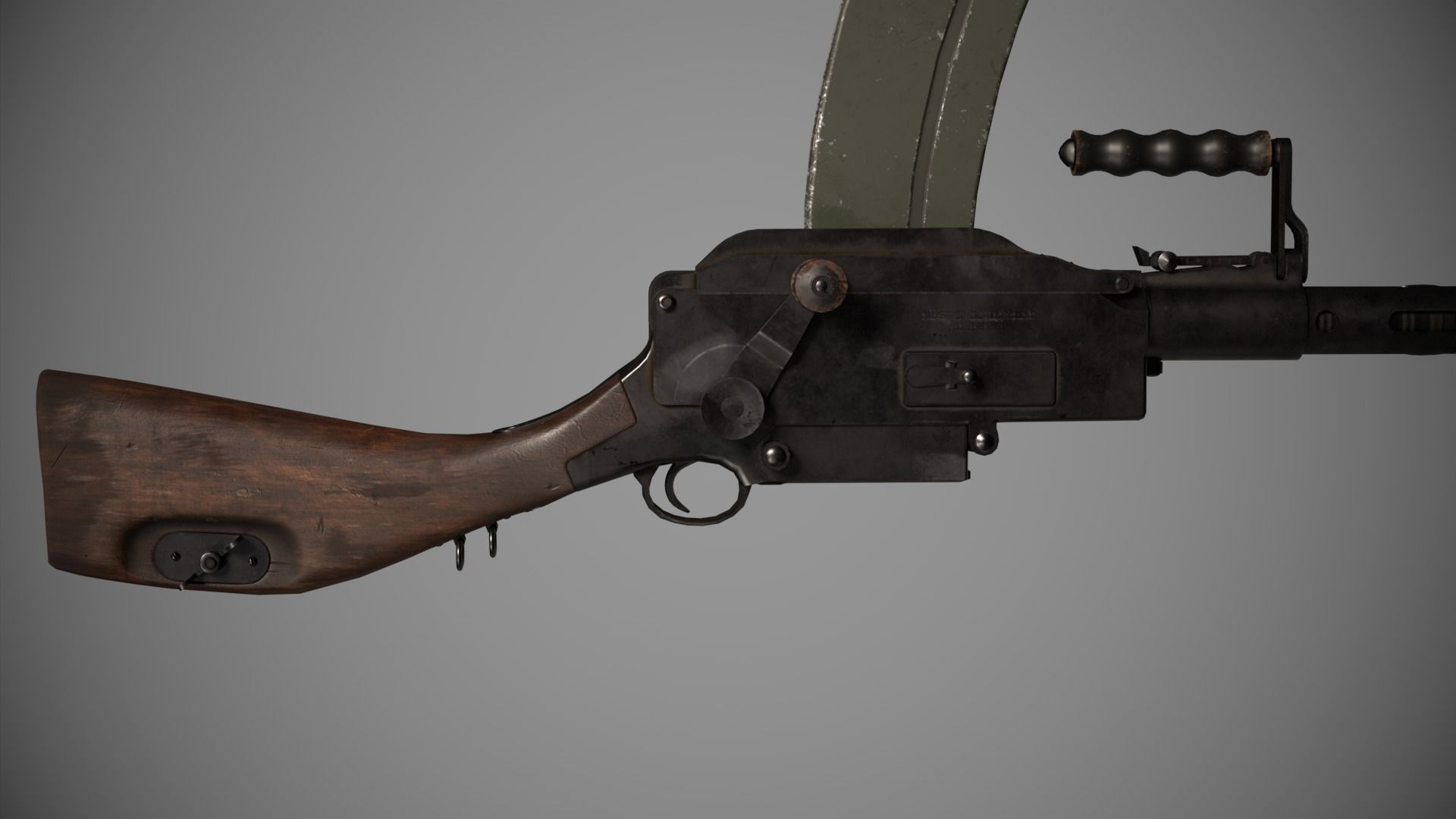Madsen Machine Gun Low-poly 3D model_7