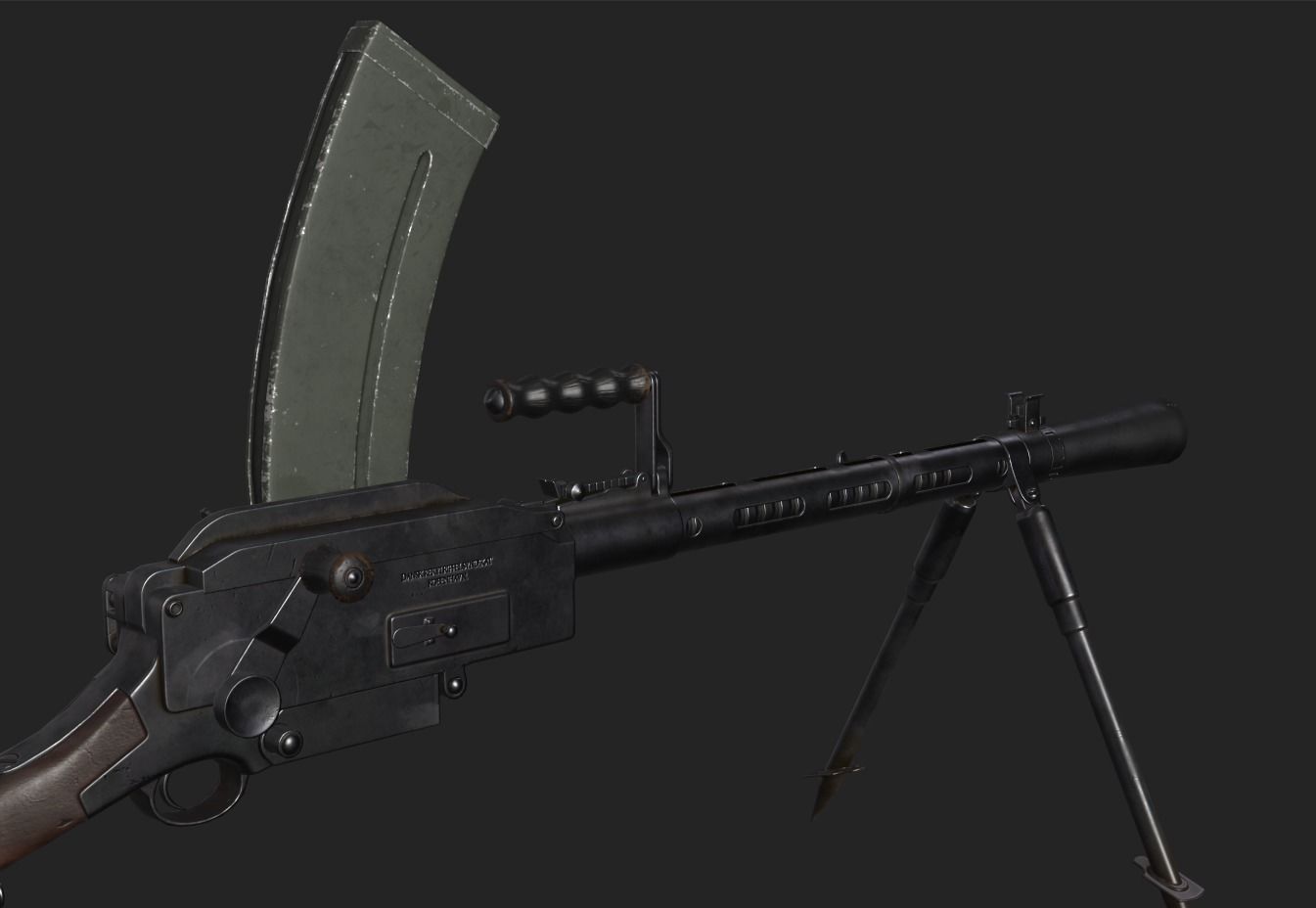 Madsen Machine Gun Low-poly 3D model_16