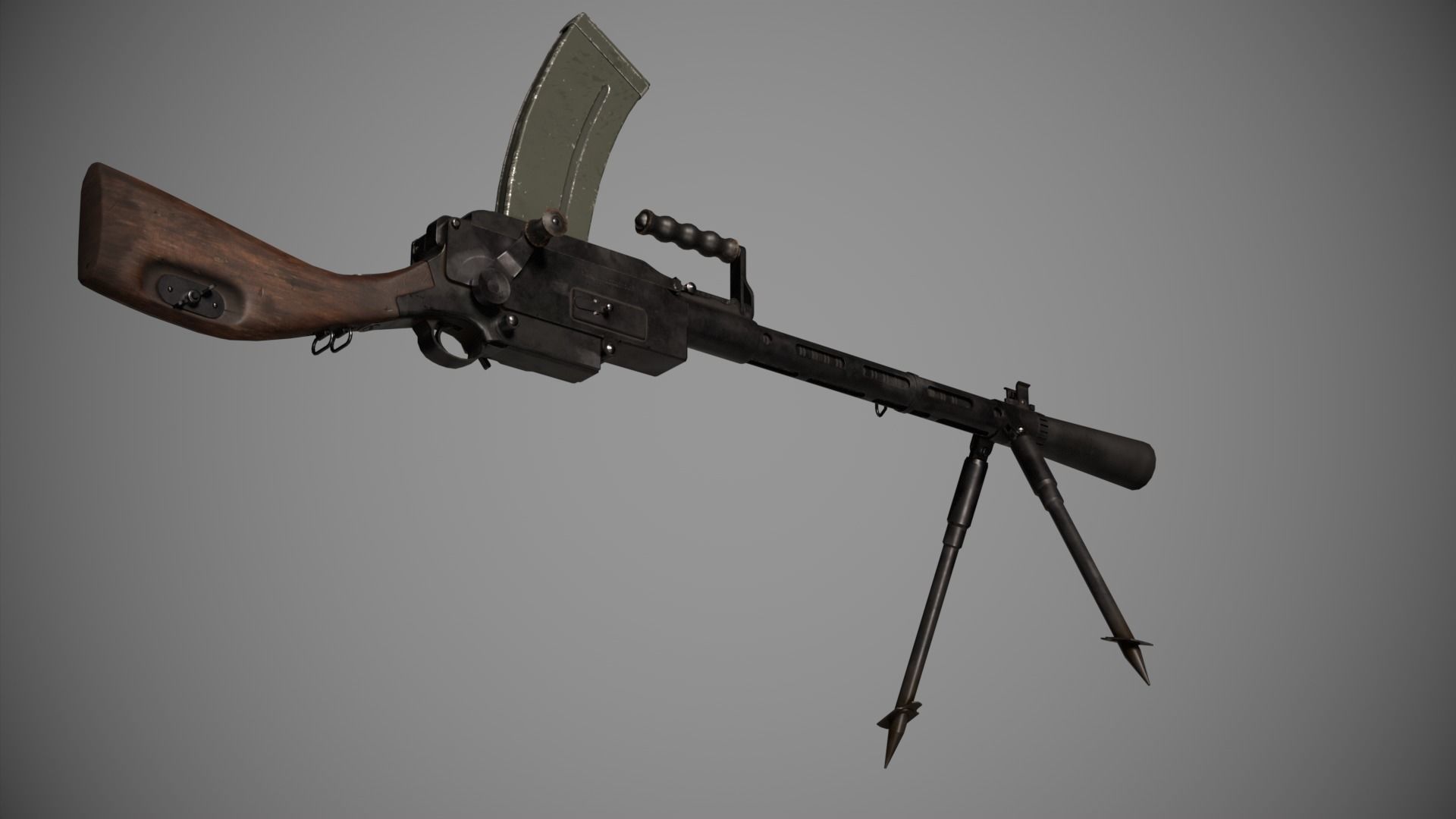 Madsen Machine Gun Low-poly 3D model_18