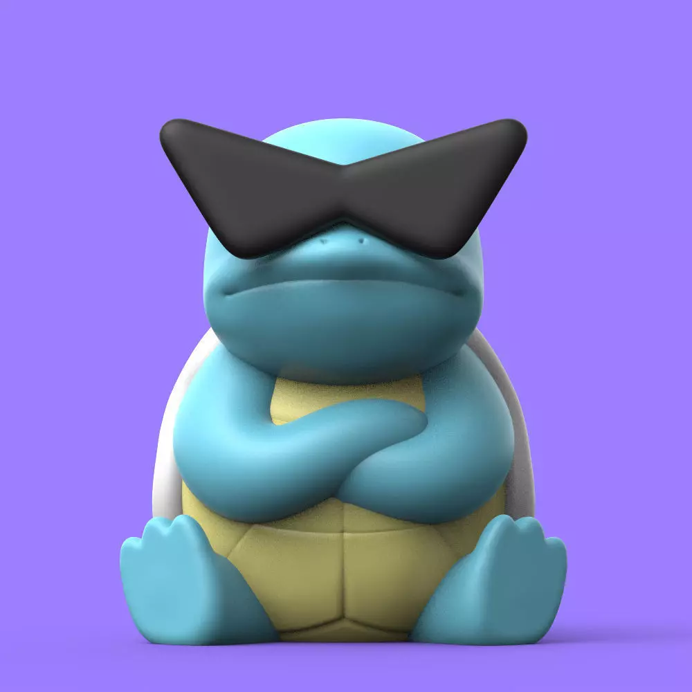 Pokemon Squirtle Leader EASY PRINT NO SUPPORT 3D print model_0