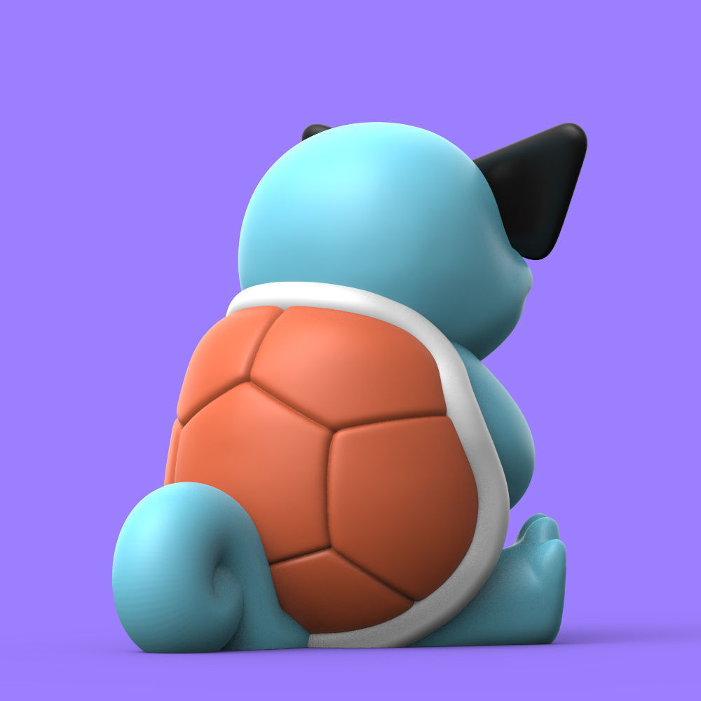 Pokemon Squirtle Leader EASY PRINT NO SUPPORT 3D print model_2