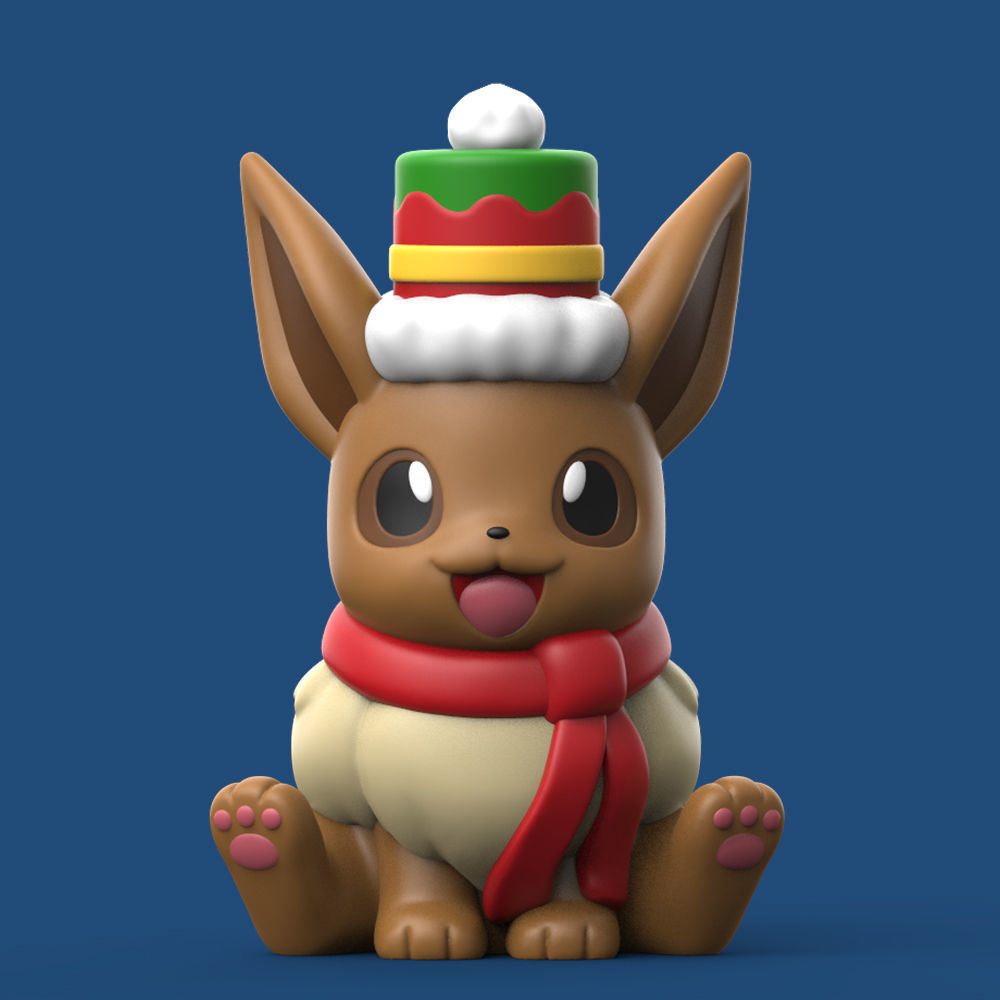 Pokemon Christmas Pokemon Set EASY PRINT NO SUPPORT 3D print model_1