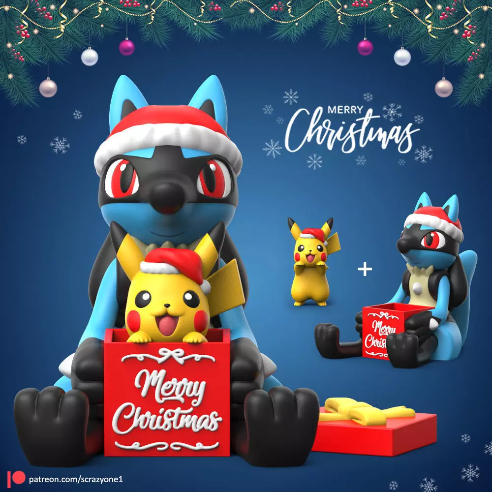 Pokemon Christmas Pokemon Set EASY PRINT NO SUPPORT 3D print model_0