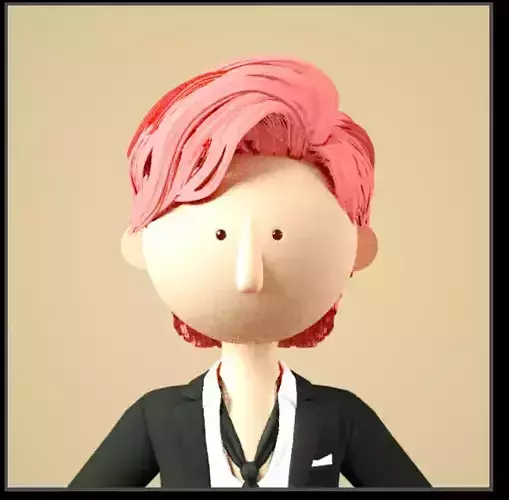 Cartoon Red Hair Casual Wear Boy C4D Model