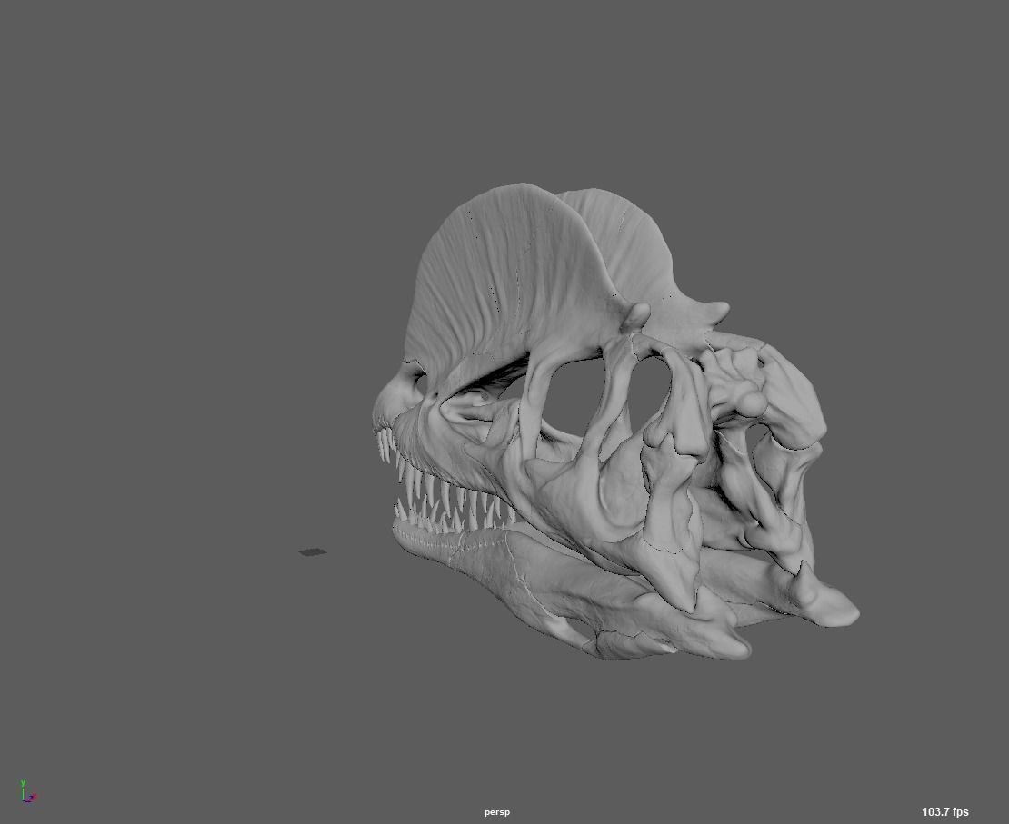 double dragon skull 3D model_7