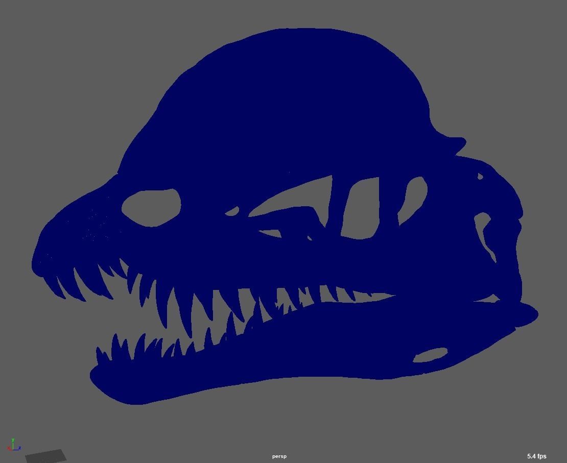 double dragon skull 3D model_1