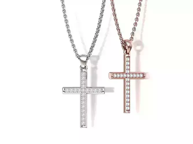 Classic Diamond Cross 24mm Height Round Shaped Profile 3D print model