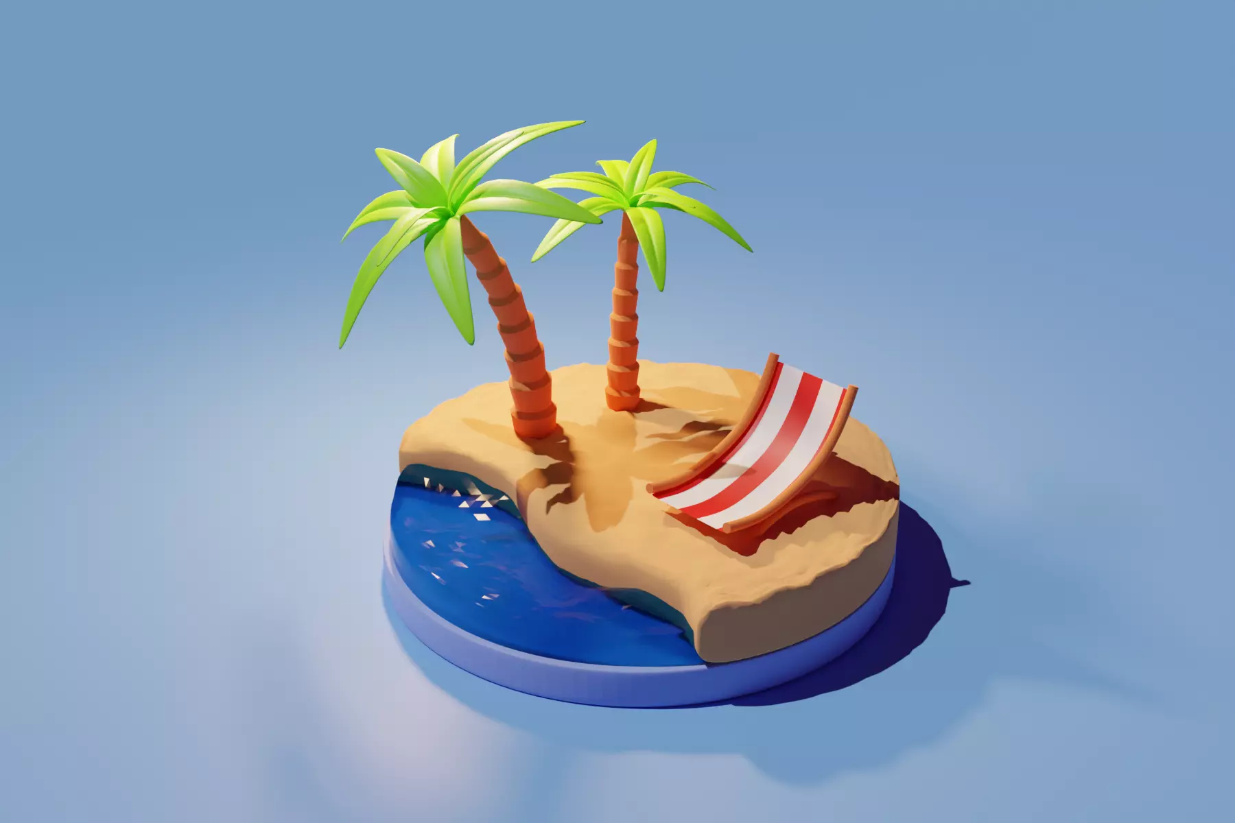 Simple 3D Beach 3D model_0