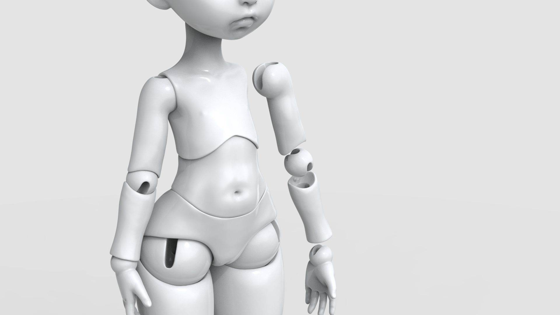 bjd movable joint doll Mayra ball joint doll 3D print model_14