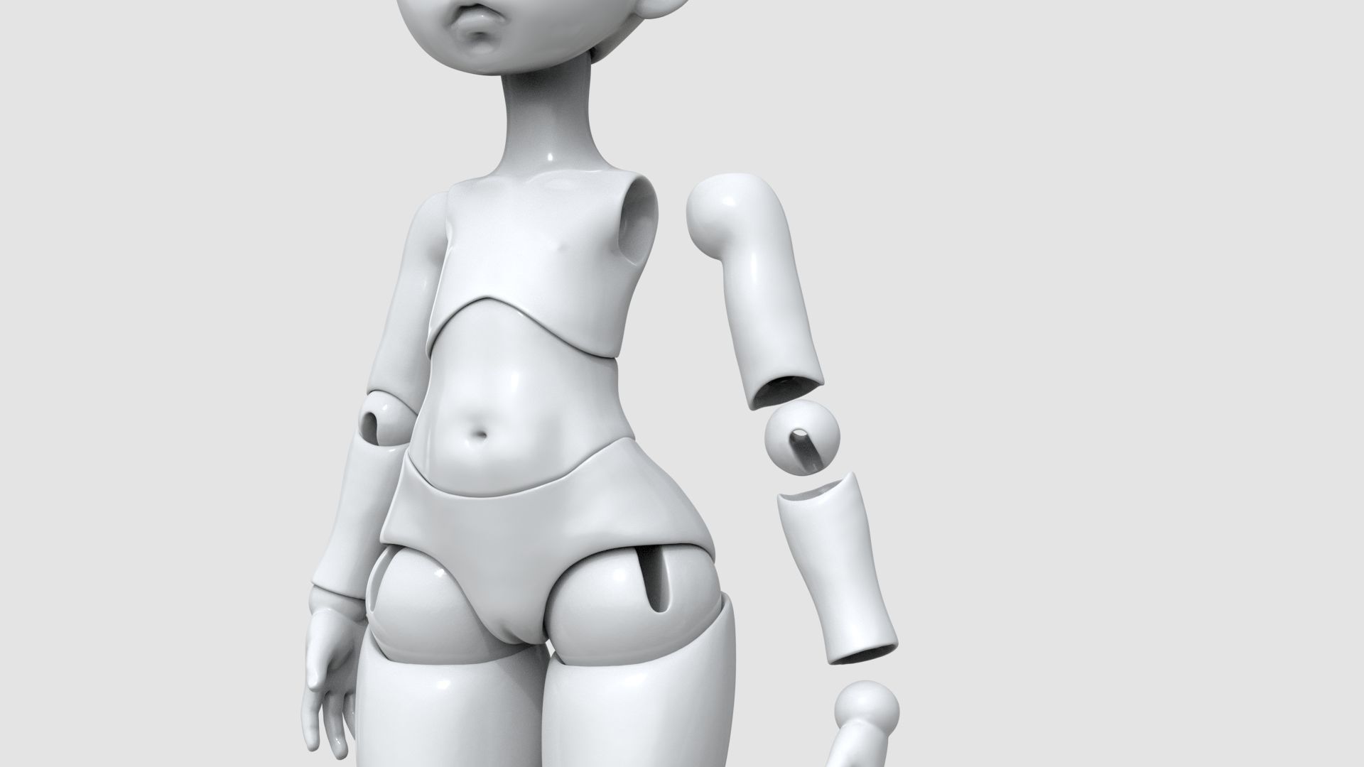 bjd movable joint doll Mayra ball joint doll 3D print model_15