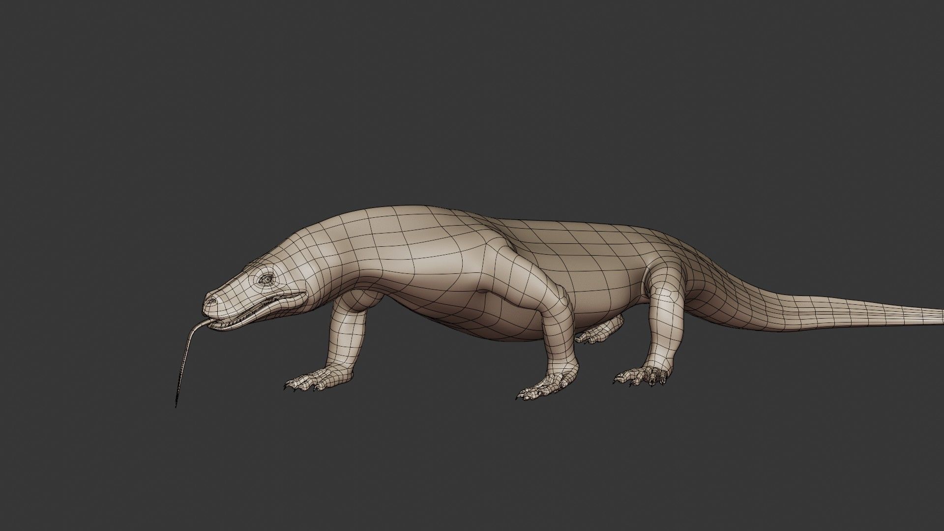 Komodo Dragon Low-poly 3D model_7