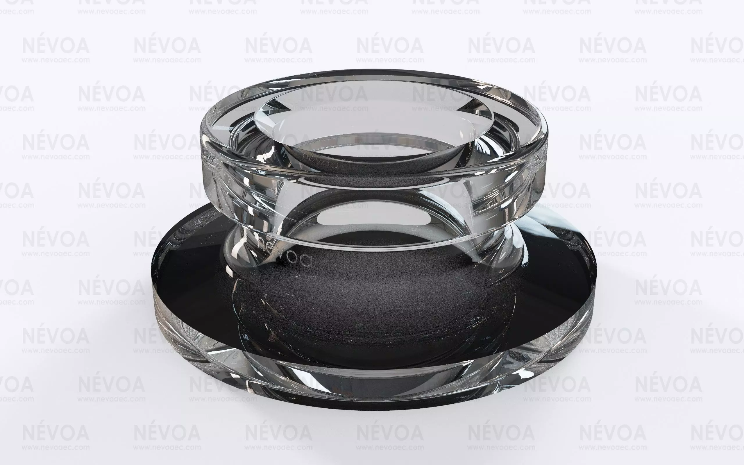 Glass finish - GME 40 03 - 10 mm - Finish for snap-in pump 3D model_0