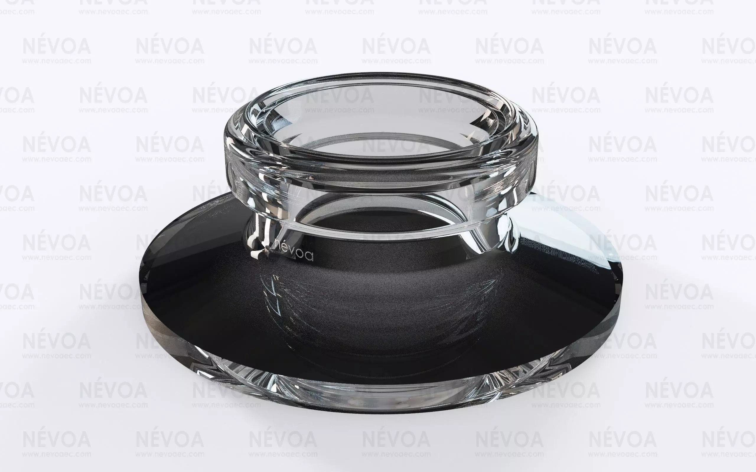 Glass finish - GME 40 03 - 13 mm - SB - Finish for snap-in pump 3D model_0